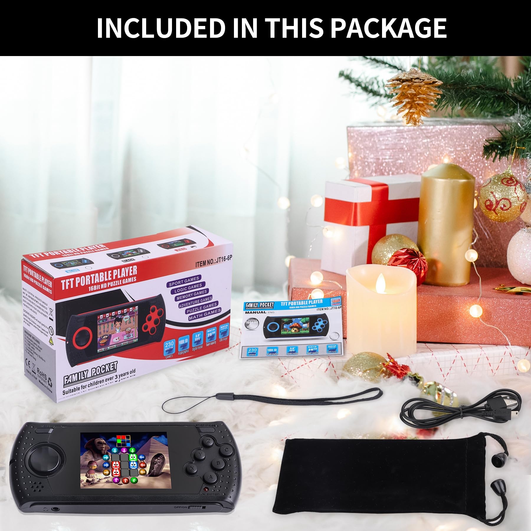 Amazon | 子供用ハンドヘルドゲーム 内蔵230 HD クラシック レトロ